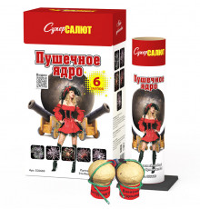 Фестивальные шары Пушечное ядро (мортира+6шт) (2"х6)